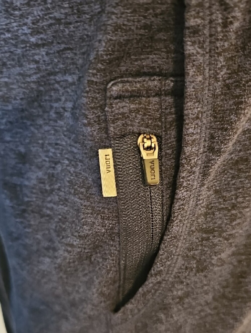 Vuori Halo Performance Full Zip Hoodie In Heathered Midnight Or Indigo Blue - Picture 3 of 10